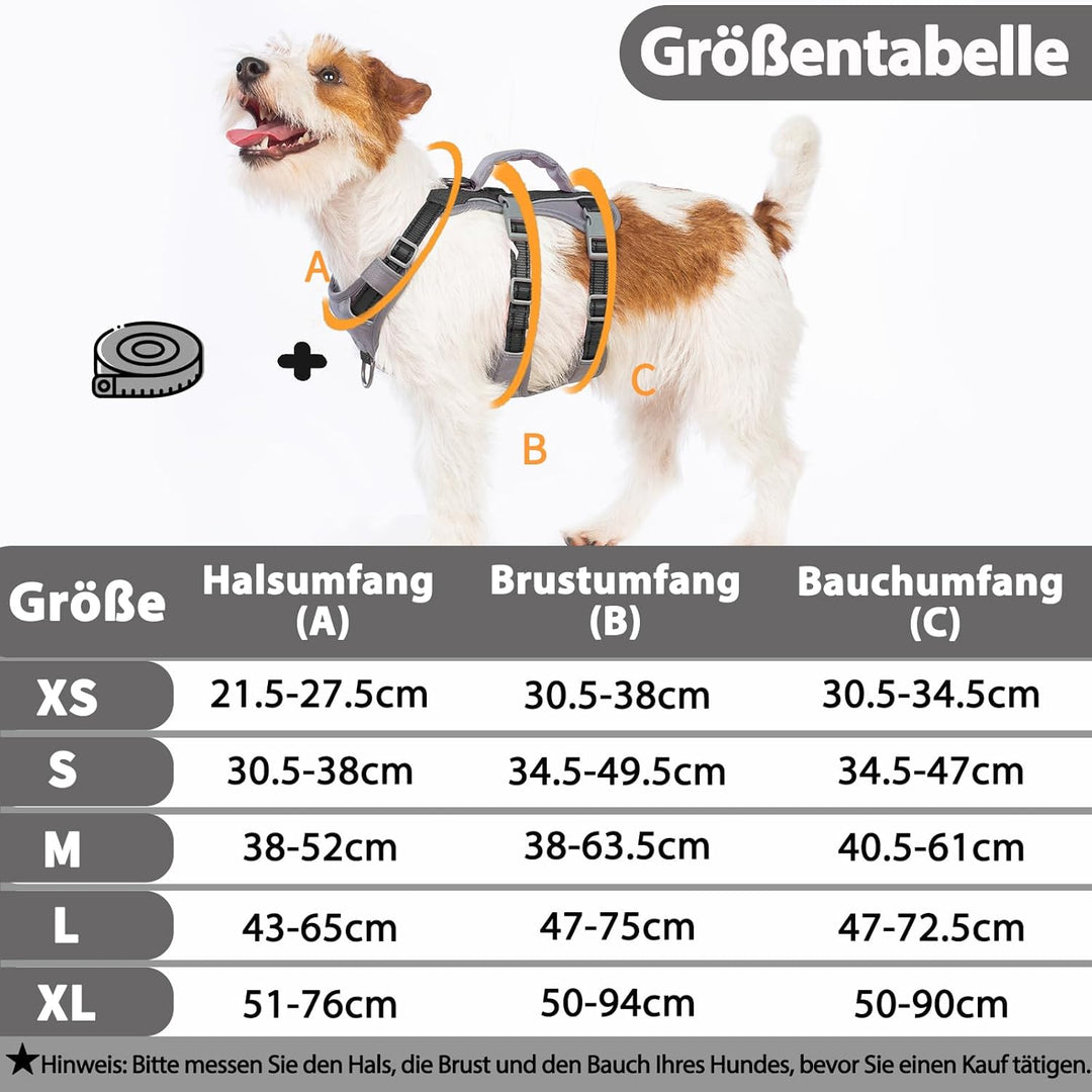 Huntboo Sicherheitsgeschirr Hund Ausbruchsicher, Panikgeschirr für Hunde, Reflektierendes Geschirr H
