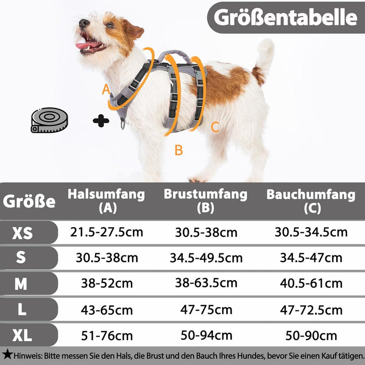 Huntboo Sicherheitsgeschirr Hund Ausbruchsicher, Panikgeschirr für Hunde, Reflektierendes Geschirr H