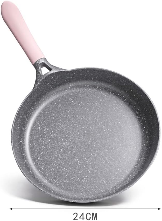 AKIS LE MACARON Pfannenset 4-Teilig, Bratpfanne 24/28cm Topf 20cm mit Deckel aus Aluminium Pastellro