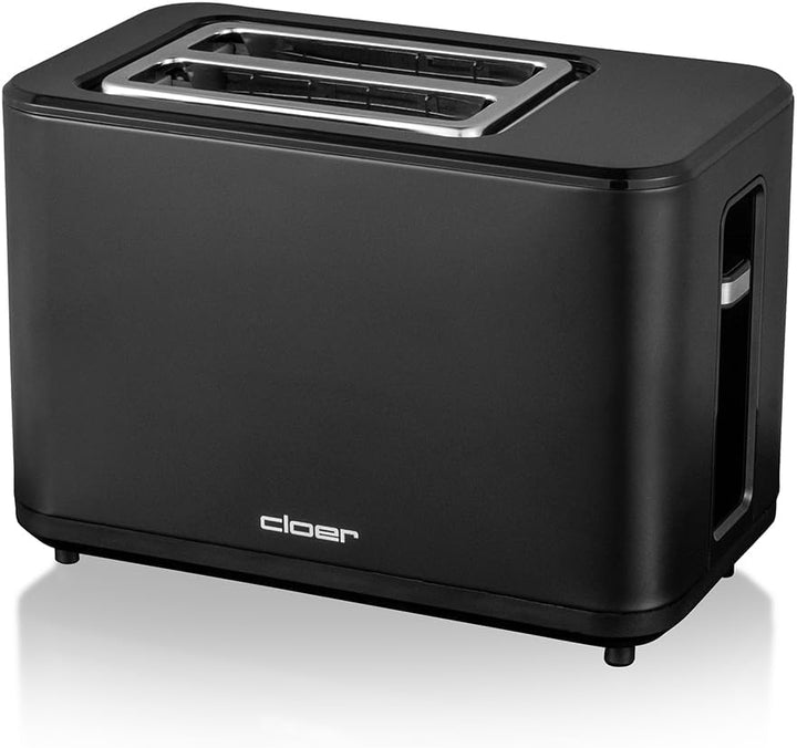 Cloer 3930 Digitaler Toaster für 2 Scheiben, Touch-Funktion, 750-900 W, Restzeitanzeige, Auftaufunkt