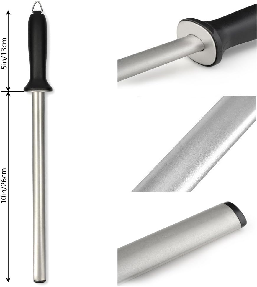 ARCCI 26CM Diamant Wetzstahl Messerschärfer Stab 600 Körnung, Professionelle Wetzstab für Koch, Wetz