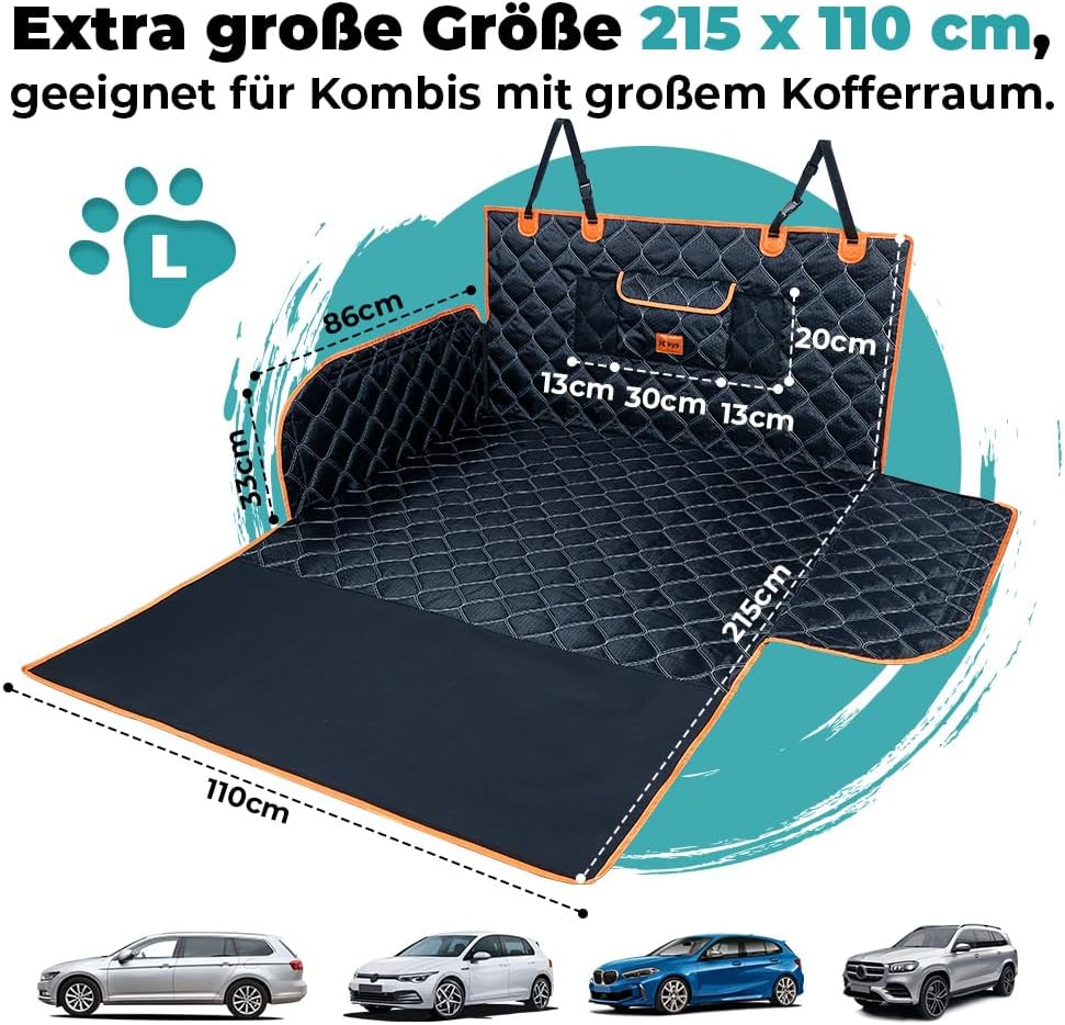 KYG Kofferraumschutz Hund, Gesteppte Schutzmatte & Hundedecke mit Seiten- und Ladekantenschutz – Was