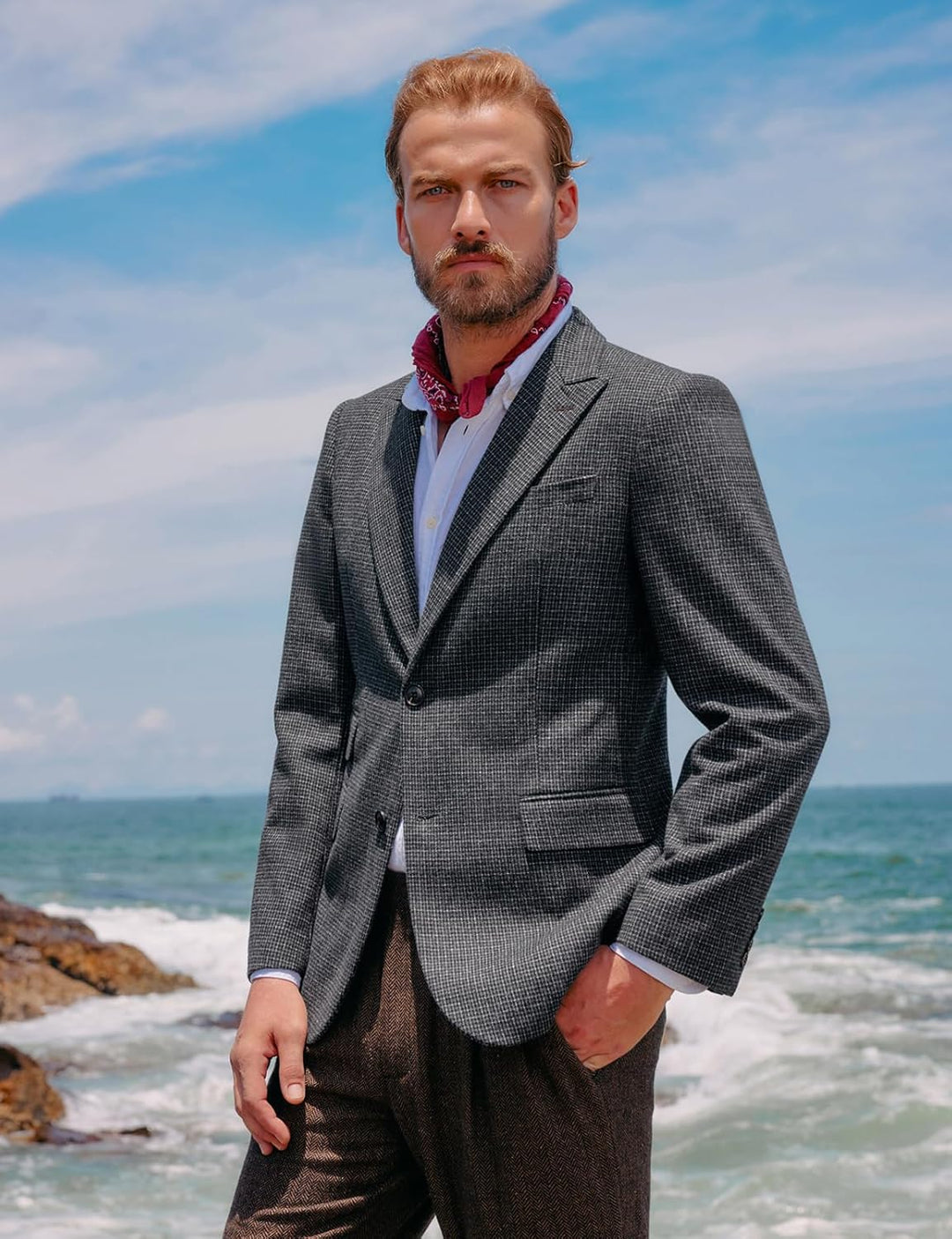 PJ PAUL JONES Sakko Herren Regular Fit British Blazer 2 Knöpfe Modern Business Jackett Blazer S Schw