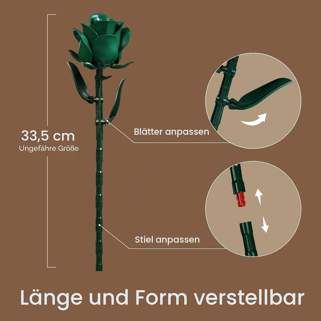 Millionspring Grüner Rosenstrauss Bauset Grüne Künstliche Rosen Geschenke für Ihn Sie Erwachsene zum