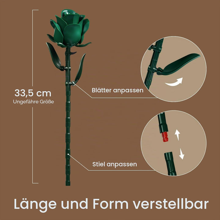 Millionspring Grüner Rosenstrauss Bauset Grüne Künstliche Rosen Geschenke für Ihn Sie Erwachsene zum