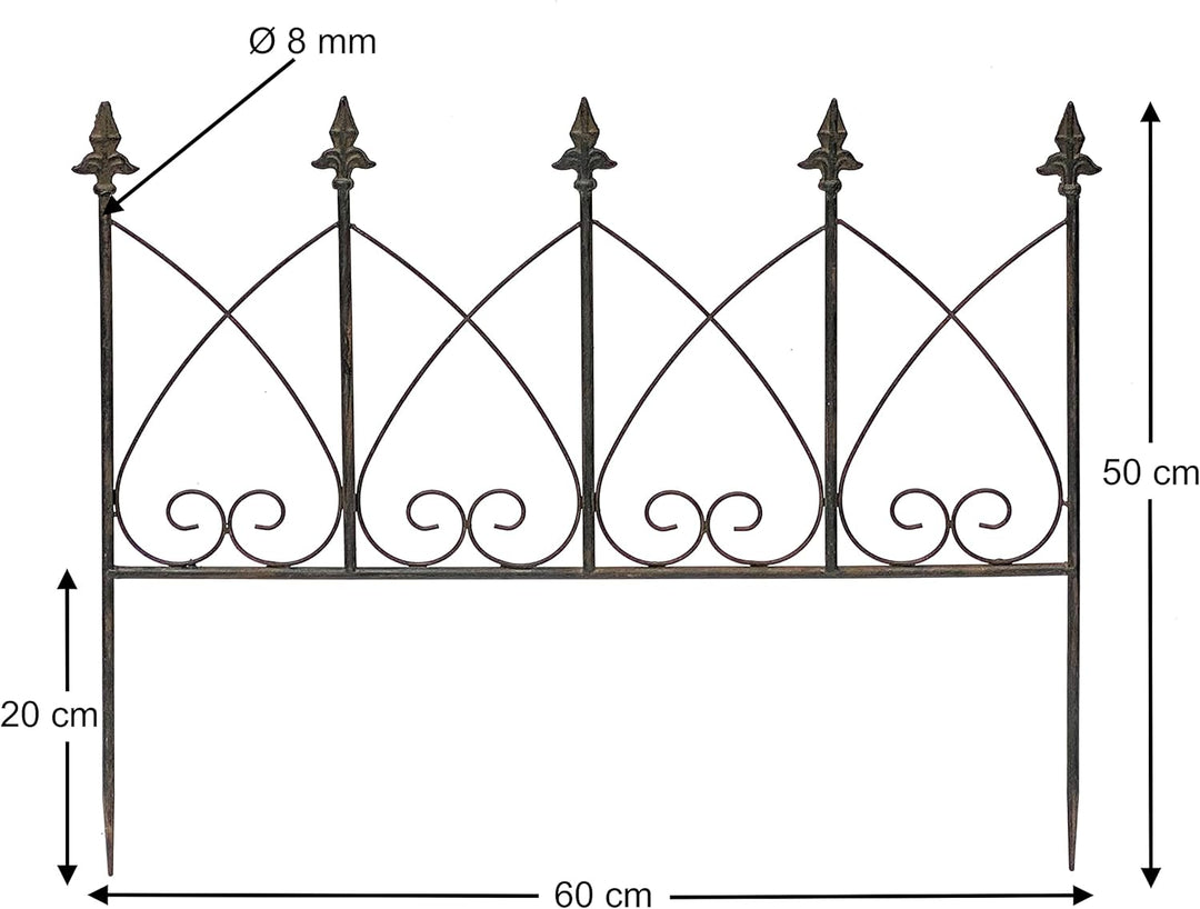 DanDiBo Rankhilfe Metall Blumengitter 60 cm Freistehend Rankgitter 96015 Steckzaun Kletterhilfe Stab