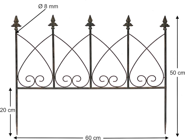 DanDiBo Rankhilfe Metall Blumengitter 60 cm Freistehend Rankgitter 96015 Steckzaun Kletterhilfe Stab