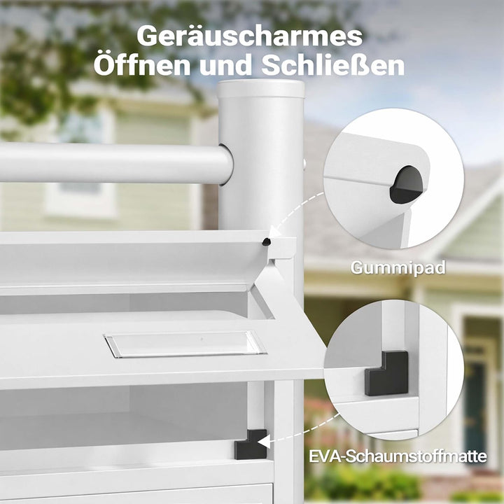 Wiltec 6er Briefkastenanlage weiss 270 x 513 x 1500 mm, Standbriefkasten mit 6 Fächern, Schlüssel un
