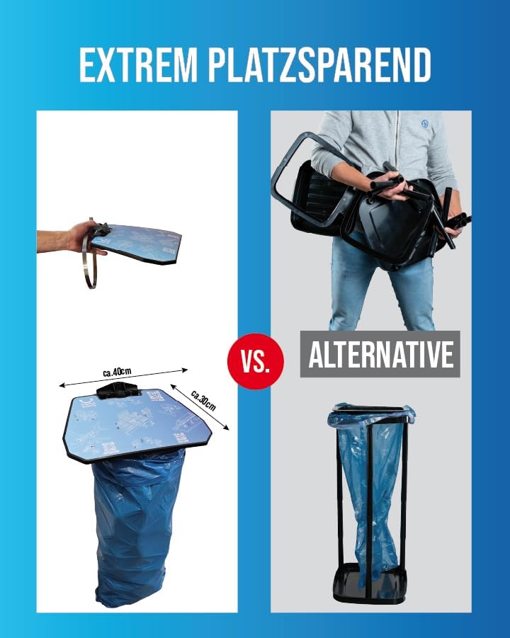Holder Lock PRO M mit Deckel und Säcke für noch mehr Halt bis ca.20l/(35l), Sack Ständer, Sackhalter