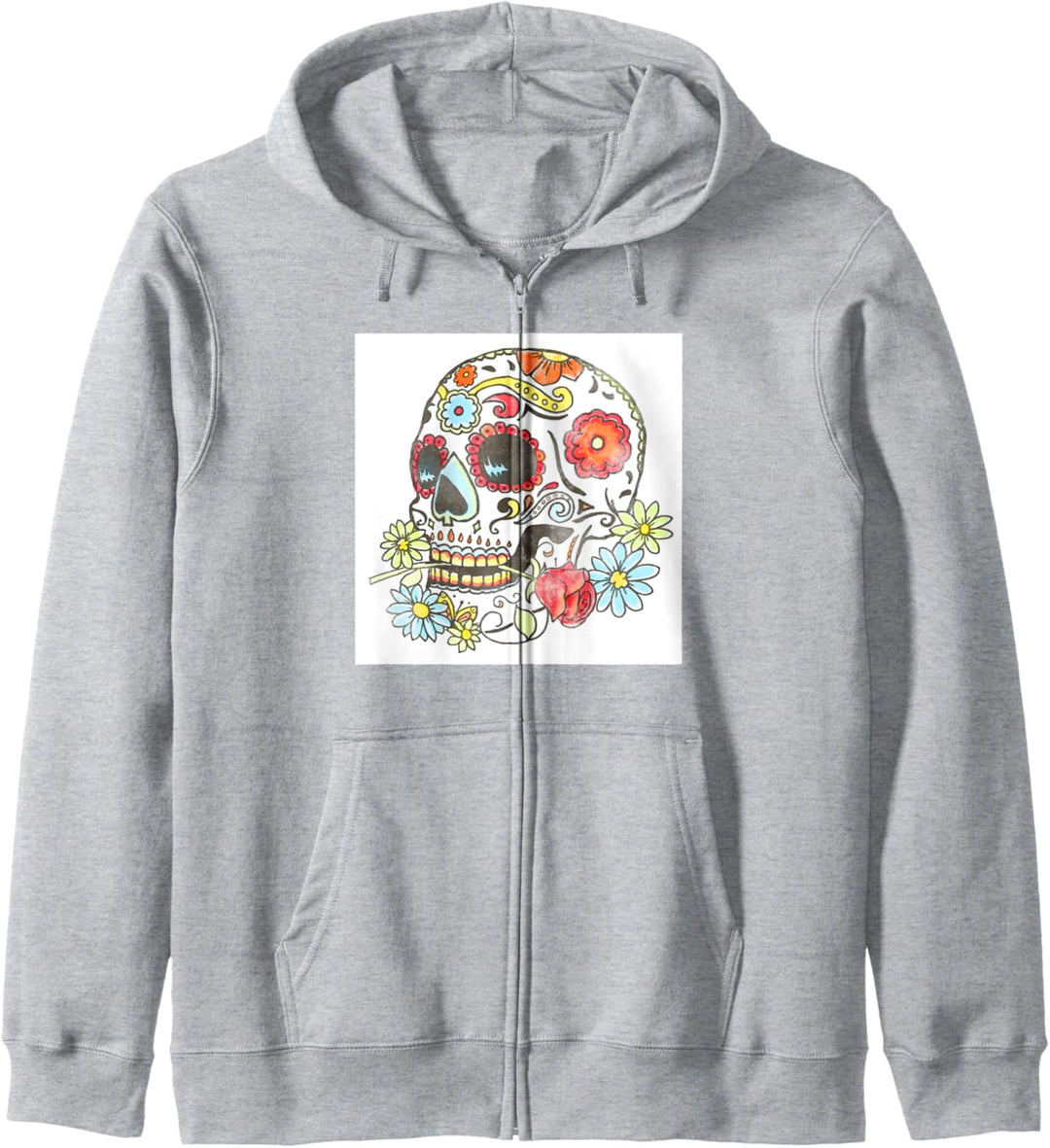 Calavera Skull Dia De Los Muertos Floral Kapuzenjacke