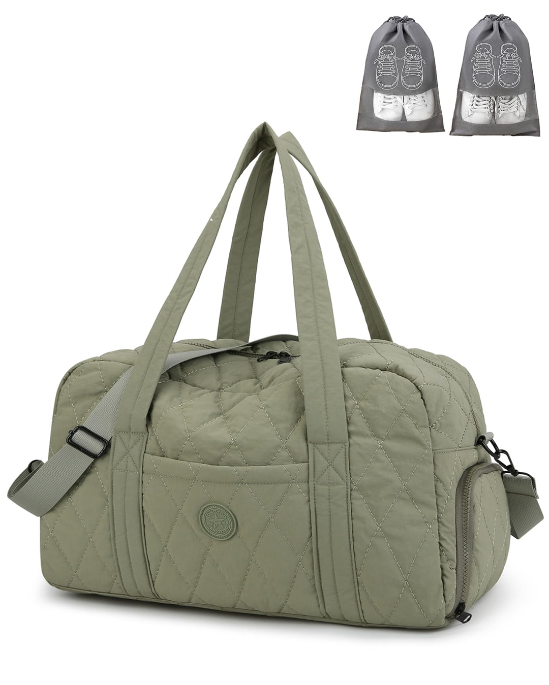 Micmores Sporttasche Damen Leicht, 23L Gesteppte Gym Bag mit Schuhfach &amp; Nassfach, Travel Weekender