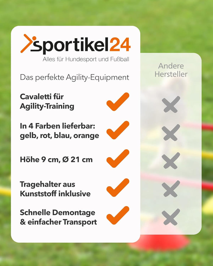 Mini-Hürden 10er Set & Stangen 100 cm – Cavaletti für Agility- & Koordinationstraining – Hürden & Sl