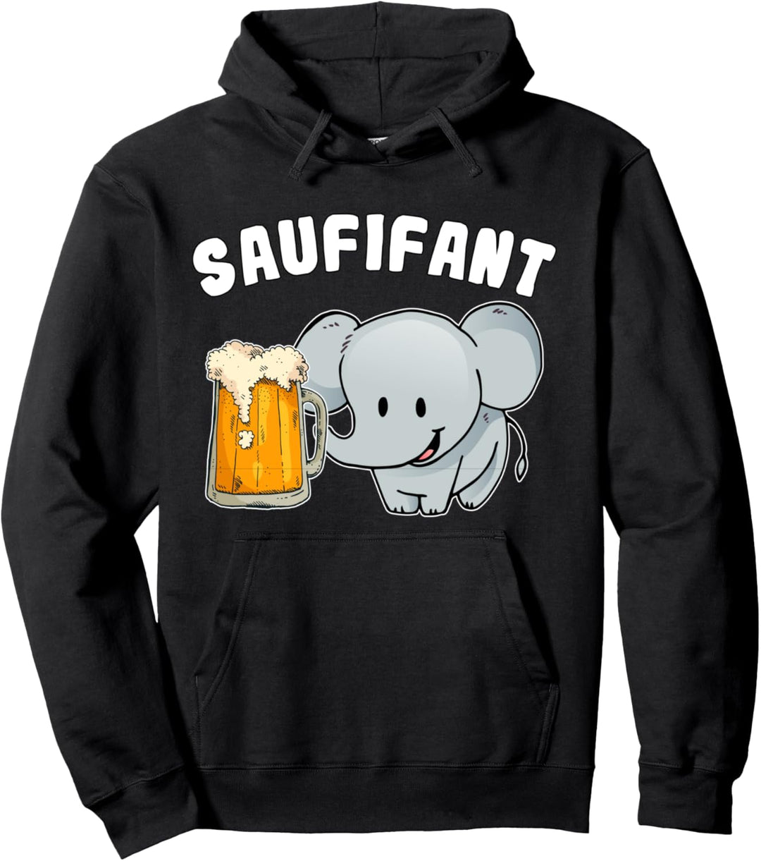 Saufifant Elefant Bier Männerabend Pullover Hoodie