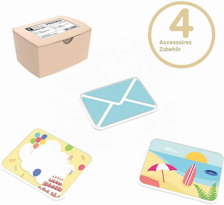 Smoby Life – Briefkasten – Spielhaus-Zubehör – Enthält Paket, Karte, Einladung und Umschlag – Recyce