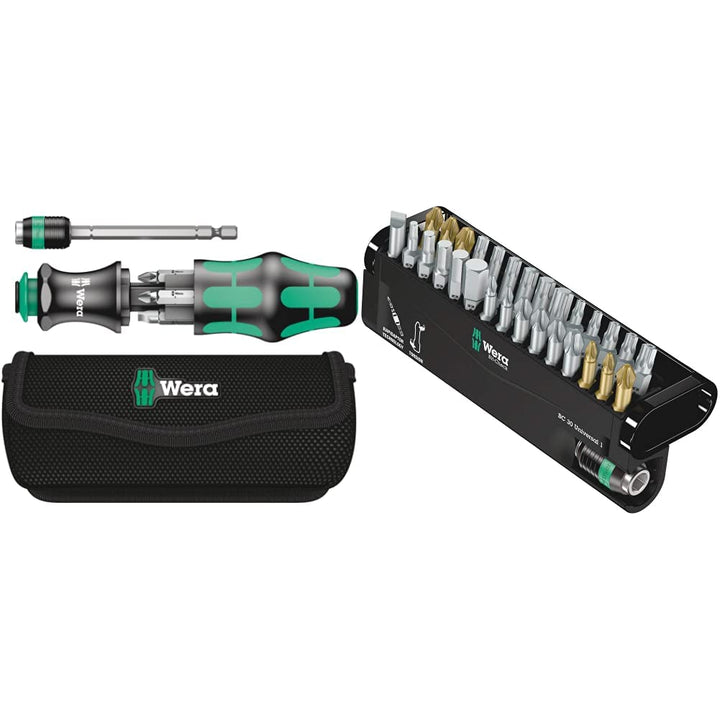 Wera Kraftform Kompakt 20 mit Tasche, 7-teilig, 05051021001 &amp; Bit-Sortiment, Bit-Check 30 Universal