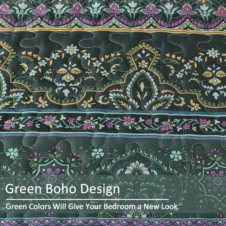 WONGS BEDDING Tagesdecke 220x240 Bettüberwurf Boho Decke Steppdecke 3 Teilig Doppelbett Gesteppt Bet
