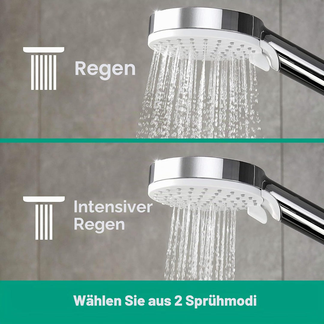 hansgrohe Crometta E - Duschsystem mit Thermostat, Regendusche (240 x 240 mm) mit Armatur, Handbraus