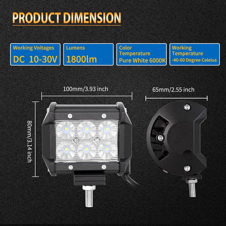 Willpower 32 Zoll 81CM 405W Led Arbeitsscheinwerfer Bar Gebogen + 2pcs 4 Zoll 18W Led Scheinwerfer +