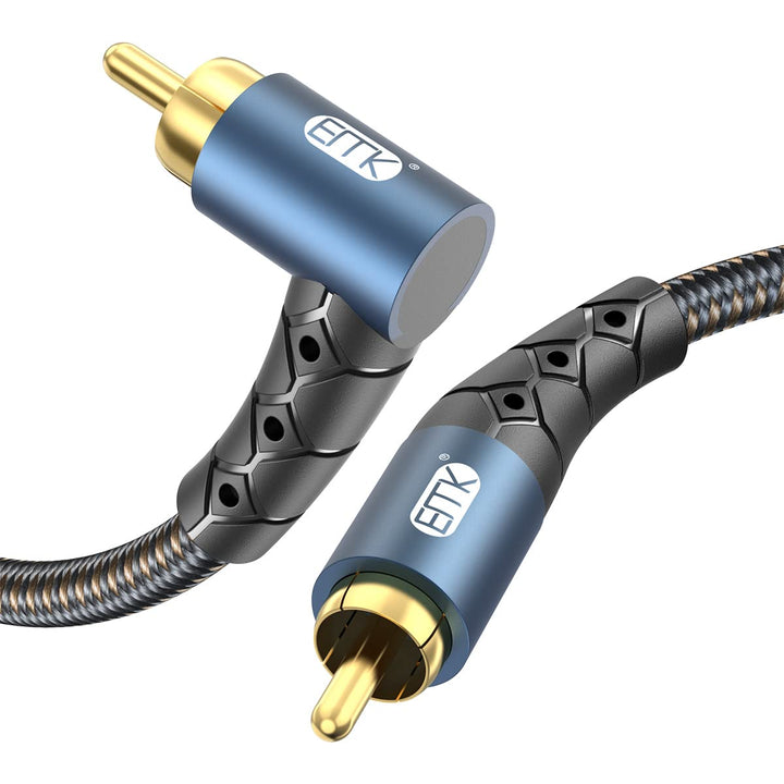 EMK Rechteckiges Subwooferkabel Cinch Kabel Winkelstecker Rca Cable Digitales Koaxialkabel RCA zu 90