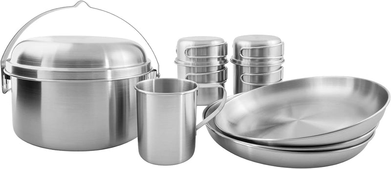 Tatonka Camping-Kochgeschirr Picnic Set III (10-teilig) - Edelstahl-Geschirr fürs Picknick zu dritt