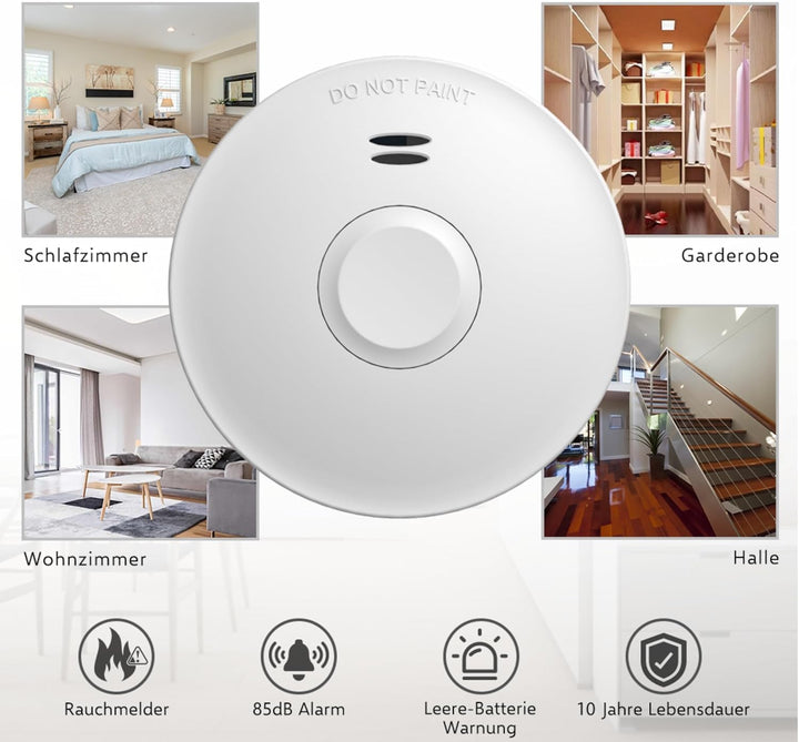 ELRO FZ5010R Funk Vernetzbarer Rauchmelder mit 10-Jahres-Batterie - Entspricht der Europäischen Norm