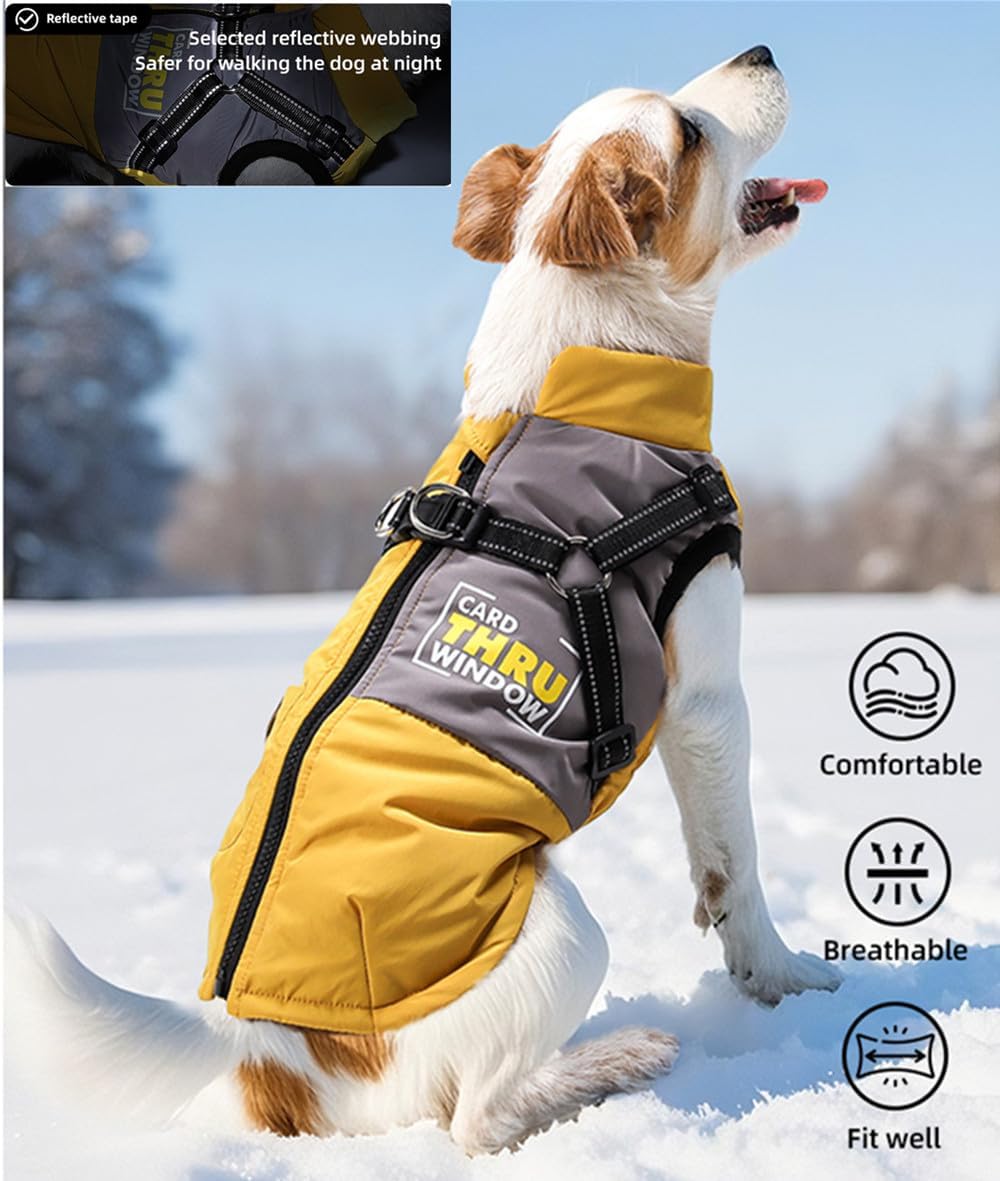 Hundemantel Winter Hundejacke Haustier Skifahren Kostüm Wasserdicht & Winddicht,Ärmellose Baumwolle