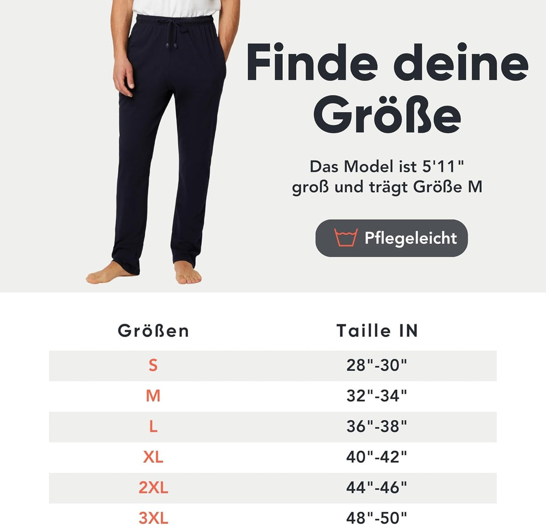 FM London 2er-Pack Pyjama für Herren - Leichte Herren-Pyjamahose, Loungewear und Nachtwäsche - Reich