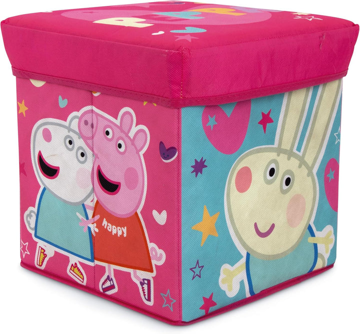 ARDITEX – Faltbare Aufbewahrungsbox für Kinder mit Peppa Wutz und gepolstertem Deckel als Sitzgelege