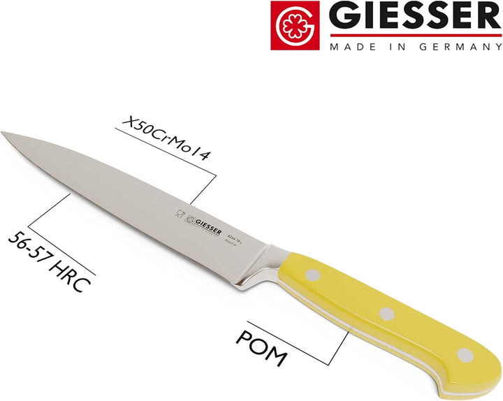 Giesser seit 1776 - Made in Germany - Filiermesser geschmiedet gelb Skyline Yellow, 18 cm, Filetierm