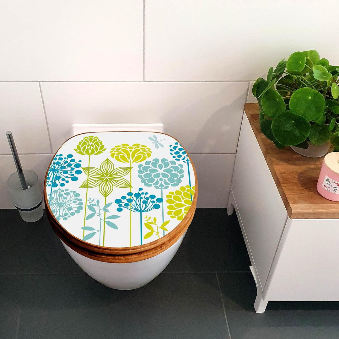 banjado Design WC Sitz Bambus Absenkautomatik 45,8x37,5cm - Toilettendeckel mit Absenkautomatik Holz