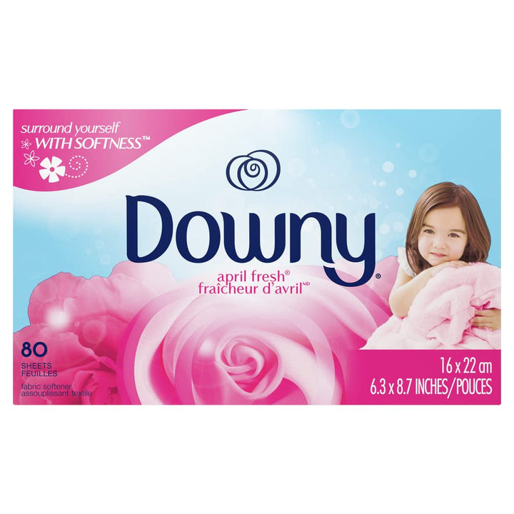 Downy Fabric Softener Sheets, April Fresh, 80 sheets by Downy