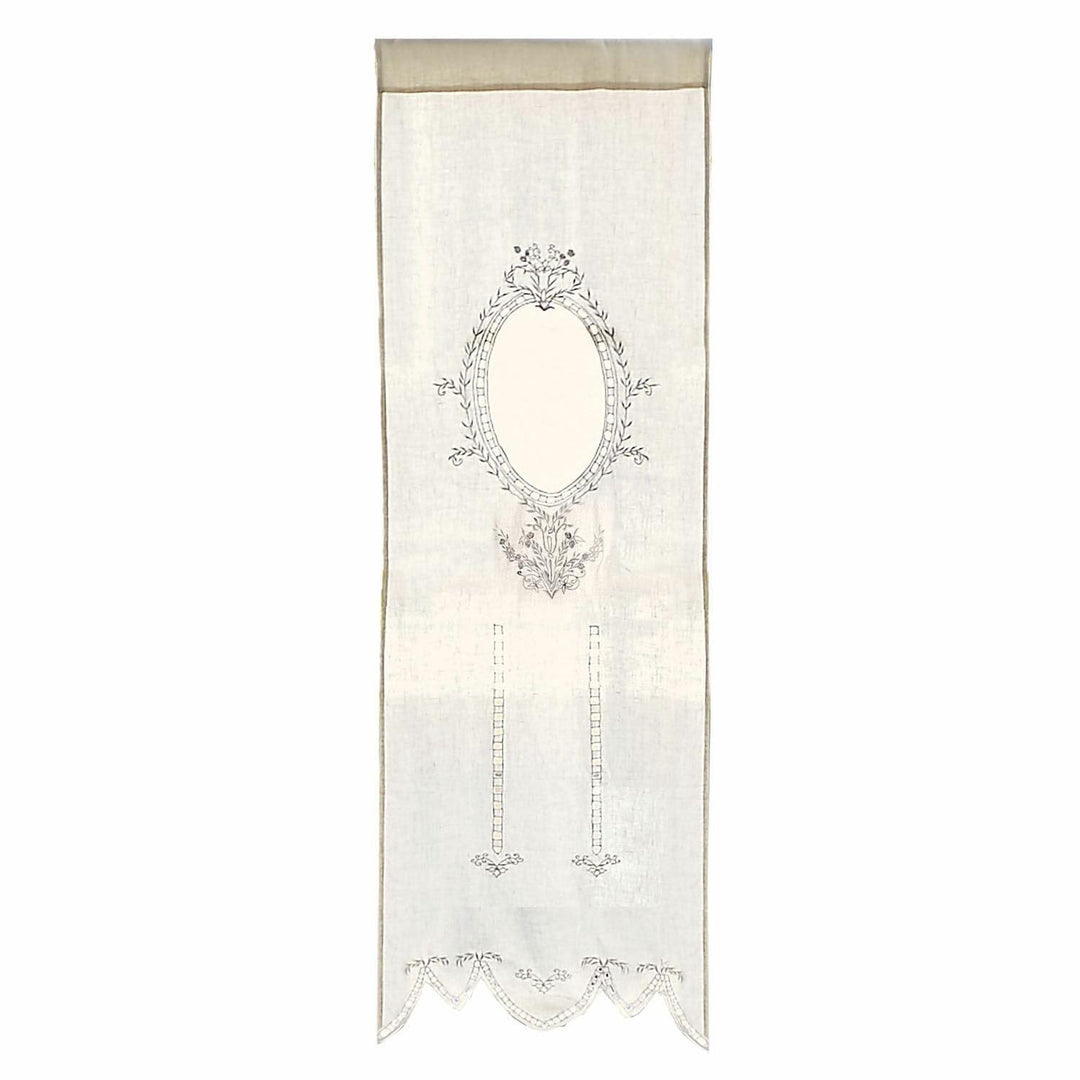 Loberon® Gardine Loiret, Leinen, H/B ca. 180/60 cm, Creme