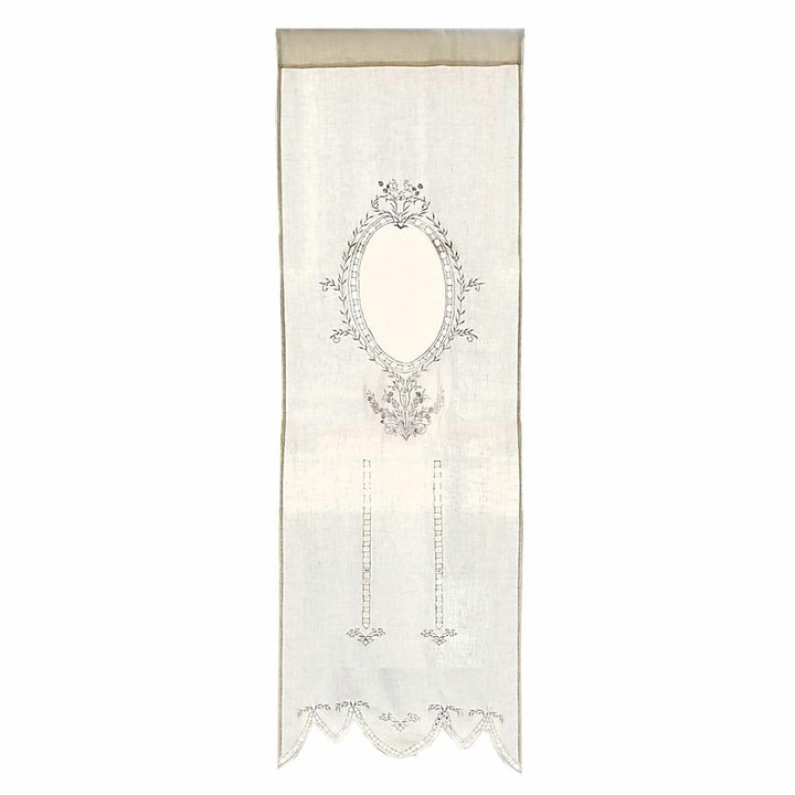 Loberon® Gardine Loiret, Leinen, H/B ca. 180/60 cm, Creme