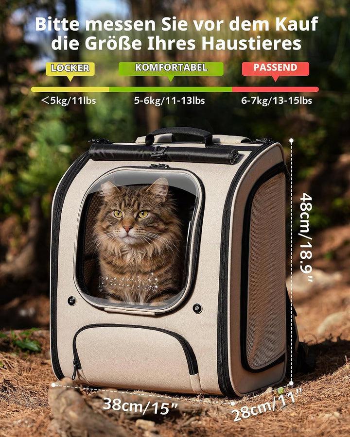 pecute Katzenrucksack Bubble Haustier Rucksack mit Netzfenster, Tragbare und Faltbare Katzentasche,