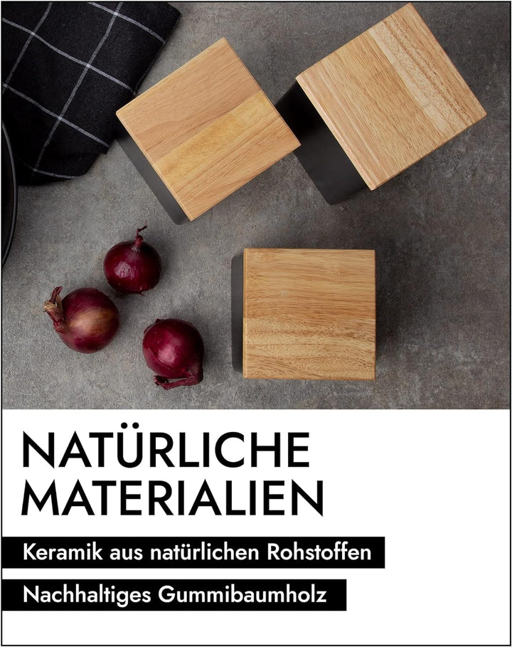CONTINENTA Keramik Vorratsdose | Ideal Für Vorräte & Mit Luftlöcher | Handmade In Portugal | Schwarz