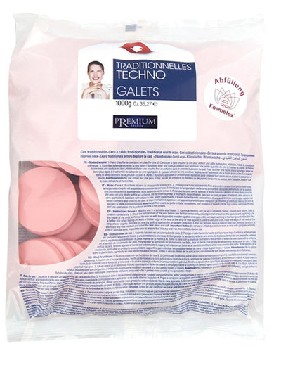Kosmetex Premium Rosa Wachs-Scheiben, Warmwachs-Taler, Titanium-Rosa Wachstaler ohne Vliesstreifen,