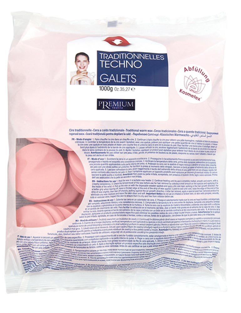 Kosmetex Premium Rosa Wachs-Scheiben, Warmwachs-Taler, Titanium-Rosa Wachstaler ohne Vliesstreifen,
