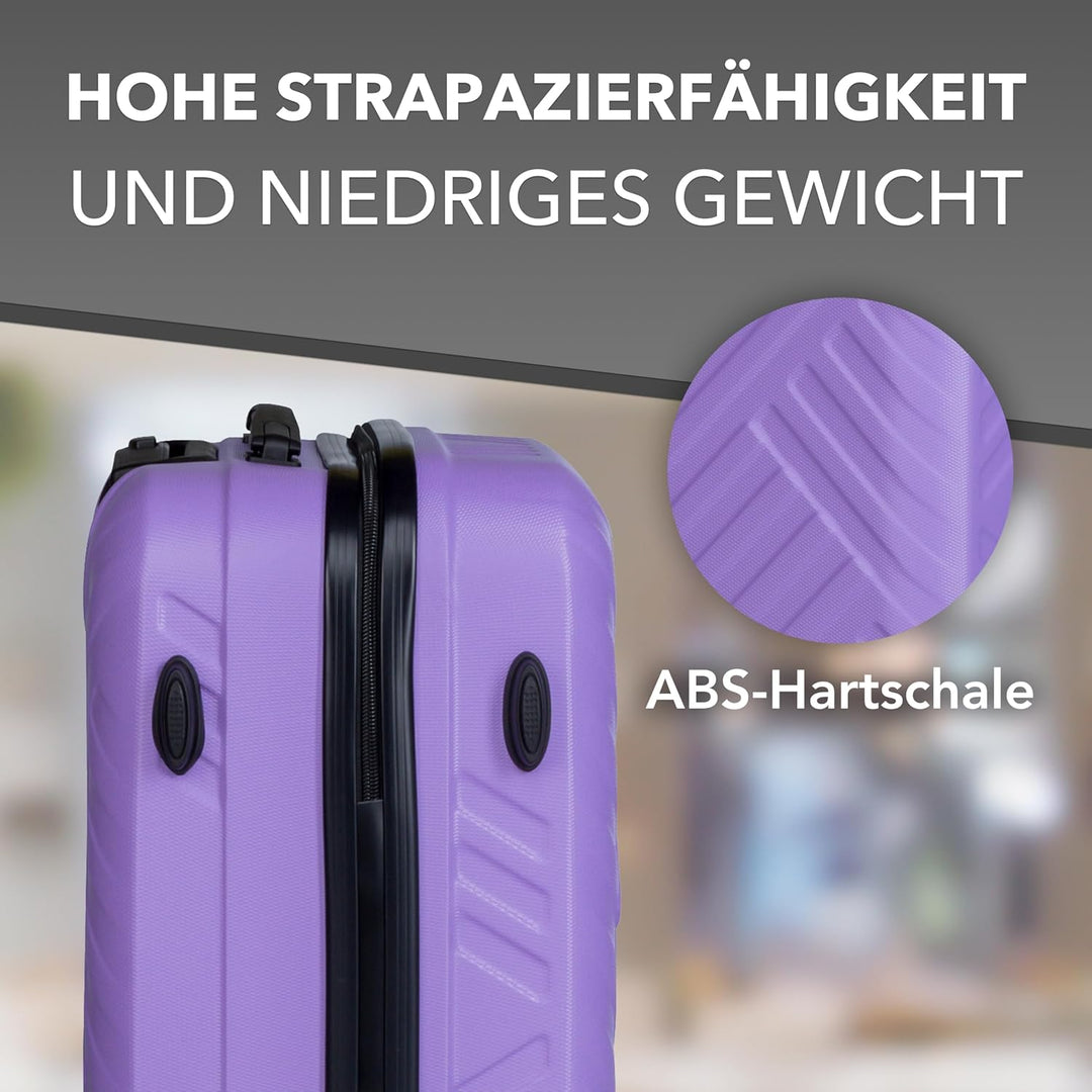 Xonic Design Reisekoffer - ABS Hartschalen Koffer mit 360° Leichtlauf-Rollen - hochwertiger Trolley