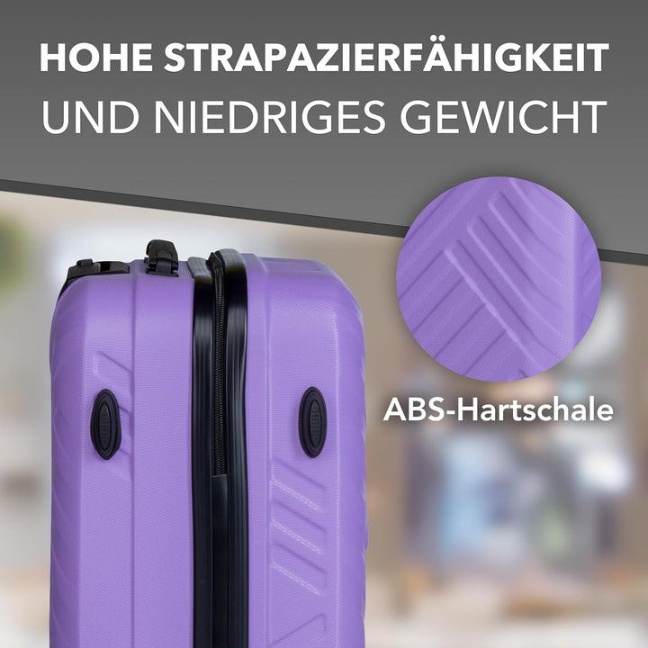Xonic Design Reisekoffer - ABS Hartschalen Koffer mit 360° Leichtlauf-Rollen - hochwertiger Trolley