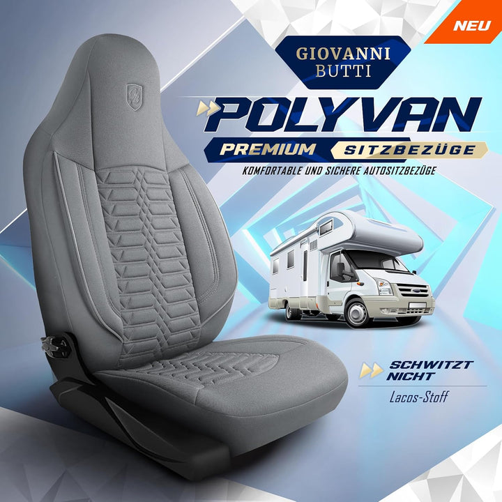 Wohnmobil Sitzbezüge kompatibel mit FIAT Ducato, Citroën Jumper, Peugeot Boxer - Schonbezüge Set aus