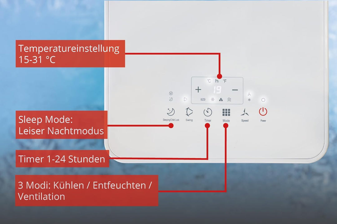 Unold 86220 Mobiles Klimagerät ARCTIC 7k - 750W, EEk A, Bodenrollen, Kühlen, Entfeuchten, Ventiliere