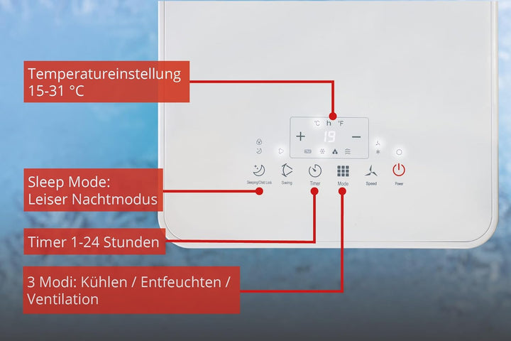 Unold 86220 Mobiles Klimagerät ARCTIC 7k - 750W, EEk A, Bodenrollen, Kühlen, Entfeuchten, Ventiliere
