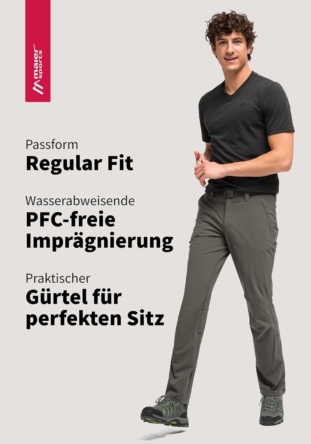 Maier Sports Herren Outdoorhose Nil, funktionale Wanderhose, atmungsaktive Trekking-Hose mit Rollup-