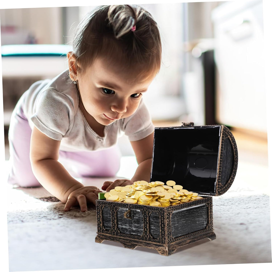 Toyvian Kleine Schatzkiste Vintage Aufbewahrungsbox Schmuckkiste Bonbonkiste Geschenkbox Tischdeko R