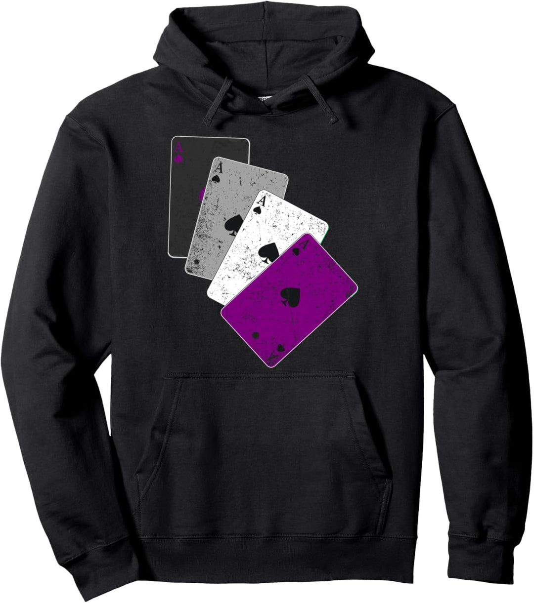 Ace Pride LGBTQ Queer Lustiges Karten Ass Geschenk Asexuell Pullover Hoodie