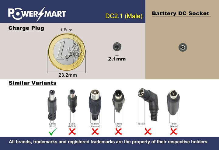 PowerSmart® 2A 42V Ladegerät Netzteil für 36V Akkus von HINERGY, PfauTec, Hollandia, Ilse Bikes, Sen