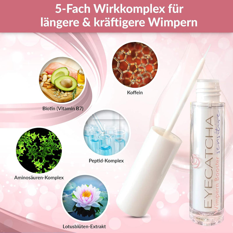 Sensitive Wimpernserum ohne Hormone für starkes und schnelles Wimpernwachstum - vegan mit Biotin und