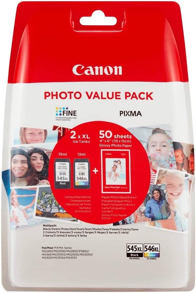 Canon Fotopapier Plus Seidenglanz SG-201 - 10 x 15 cm 50 Blatt (260 g/qm) Farbig + Schwarz Photo Val