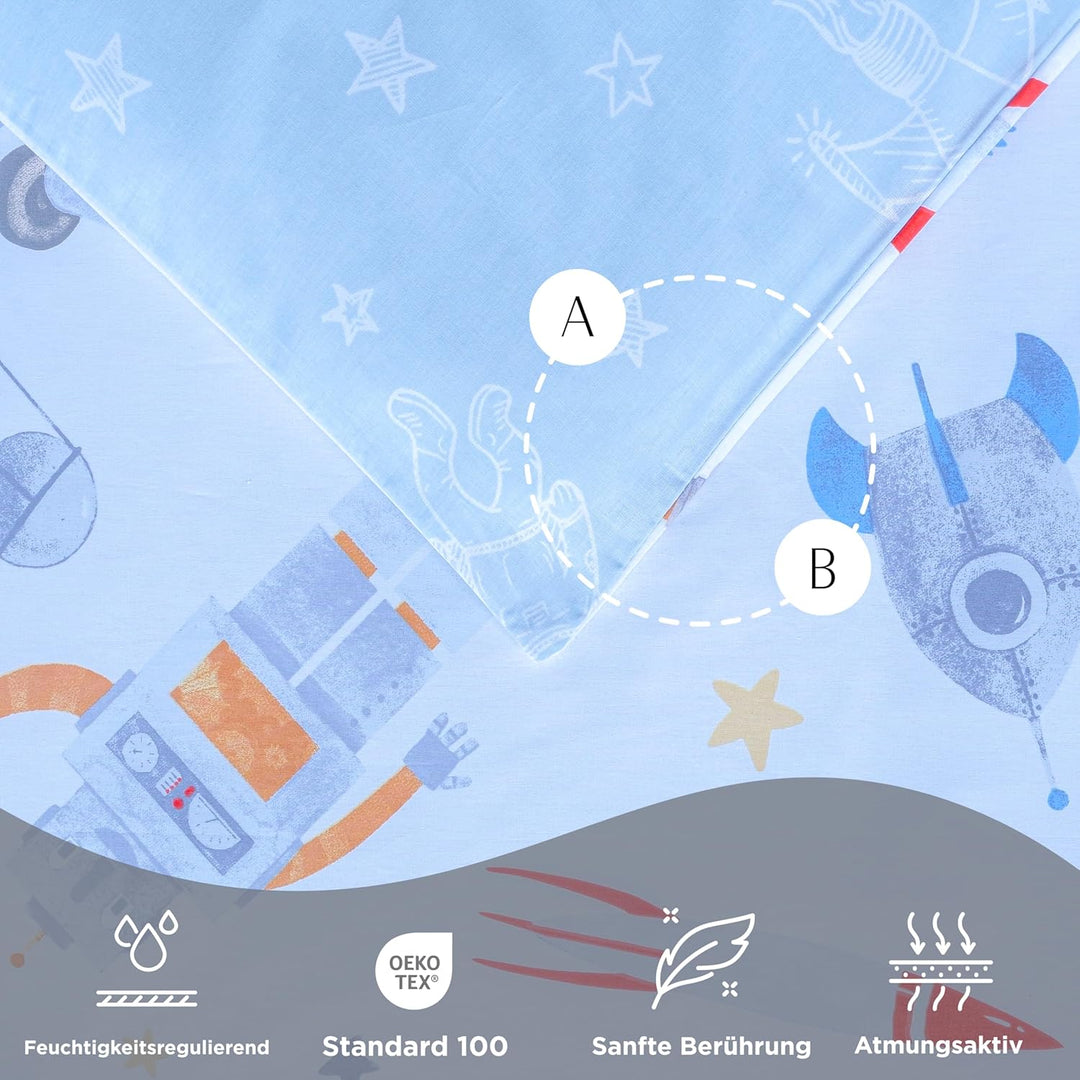 nordqueen Baby&Kinderbettwäsche 100% Baumwolle Bettbezug aus Atmungsaktive, Weiche und Angenehme Sch