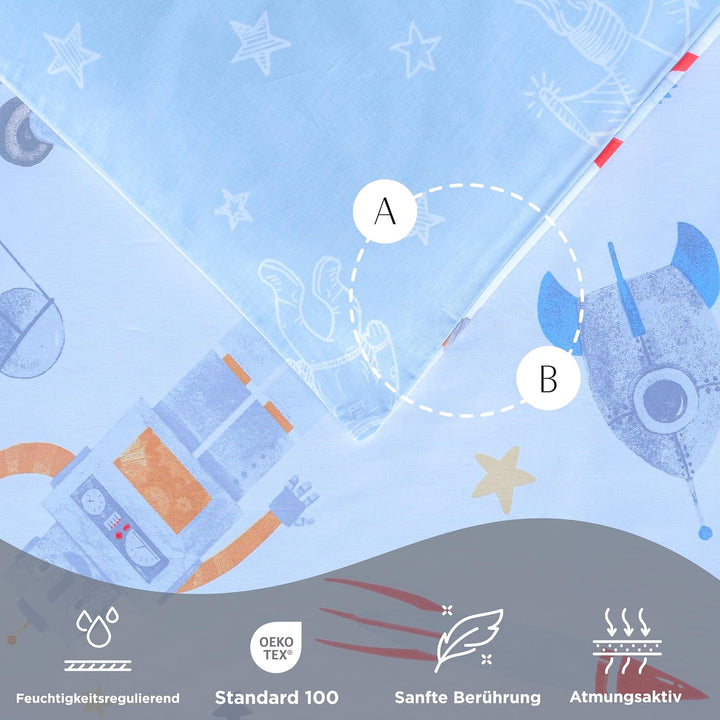 nordqueen Baby&Kinderbettwäsche 100% Baumwolle Bettbezug aus Atmungsaktive, Weiche und Angenehme Sch